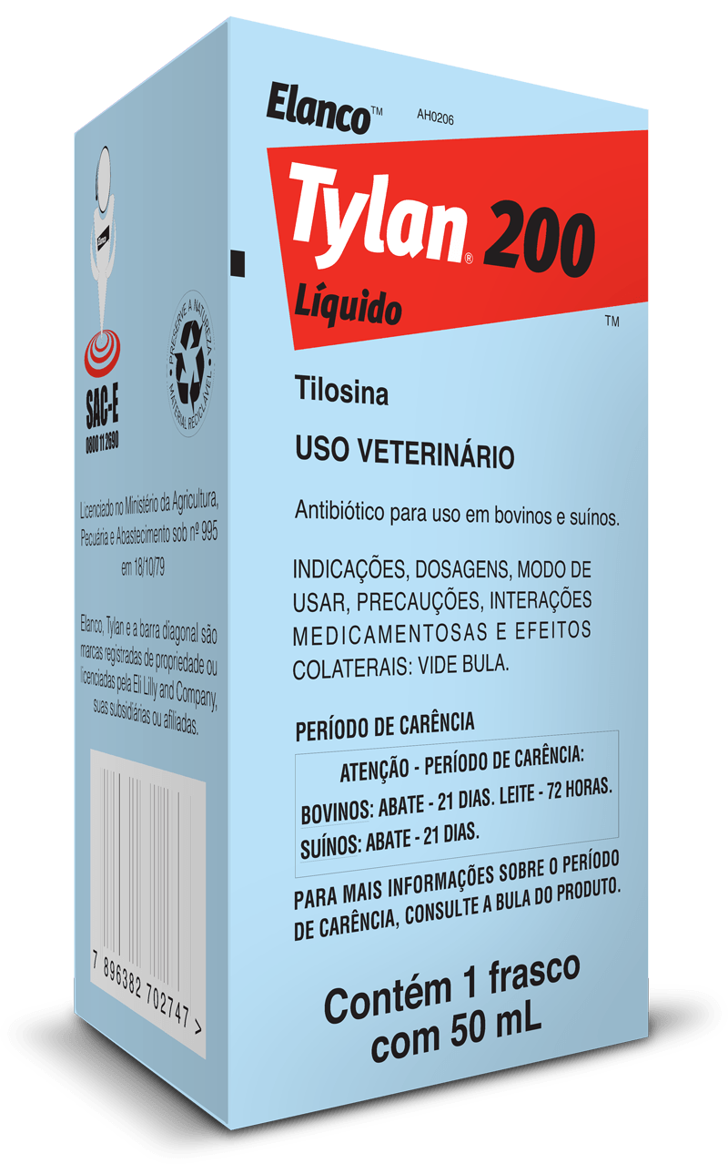 Tylan 200 - Antibiótico - Elanco - 50ml - Alvorada