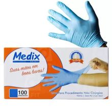 Luva Nitrilica sem Pó Azul G Medix Brasil