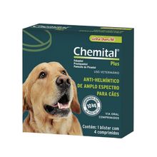 Vermífugo Chemital Plus Chemitec Blister 4 Comprimidos