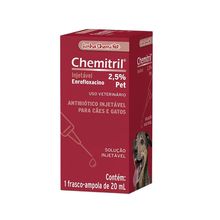 Antibiótico Chemitril Injetável 2,5% Chemitec 20ml
