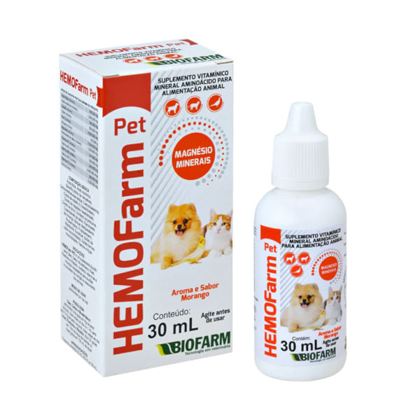 Suplemento-Vitaminico-HemoFarm-Pet-Biofarm-30ml