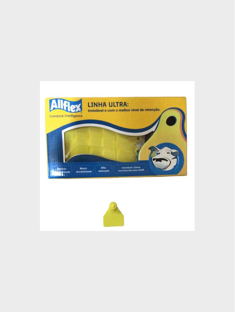 Brinco-Suino-Amarelo-Liso-Pequeno-F26-Allflex-25-Conjuntos