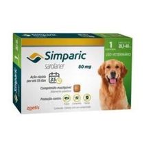Simparic Antipulgas 80mg para Cães de 20,1 a 40kg 3 Comprimidos