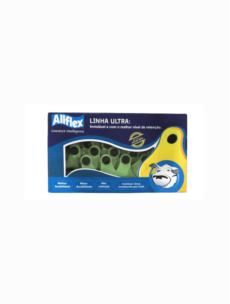 Brinco-Para-Animal-Verde-Liso-Medio-Linha-Ultra-Allflex-25-Conjuntos