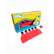 Brinco Bovino BTM SF Vermelho Liso Grande Allflex 25 Conjuntos