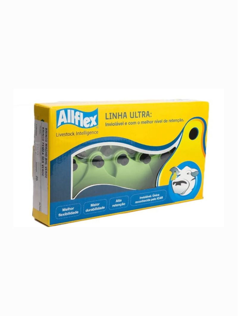 Brinco-Bovino-MP-FG-Verde-Liso-Grande-Allflex-25-Conjuntos
