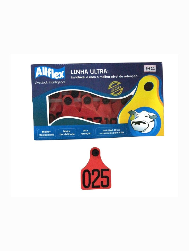 Conjunto-De-Identificacao-Animal-Juf-Vermelho-Numerado-Medio--Allflex--25-Unidades