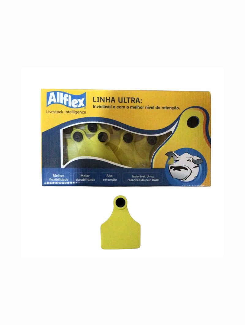 Brinco-Bovino-Amarelo-Medio-Linha-Ultra-Allflex-25-Conjuntos