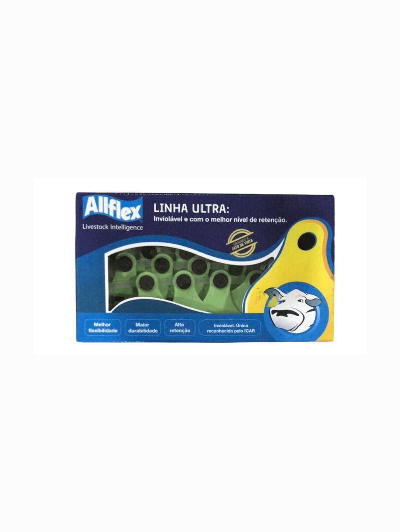 Brinco-Bovino-BTM-SEF-Verde-Liso-Grande-Allflex-25-Conjuntos