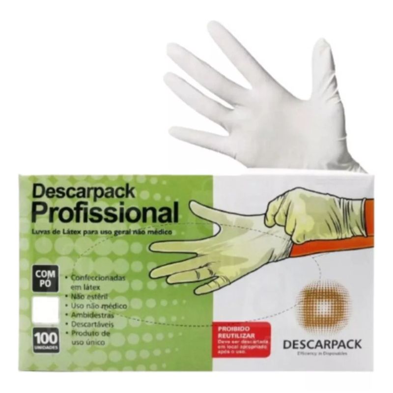 Luva Latex Profissional com Po P Caixa com 100 Unidades Descarpack.jpg