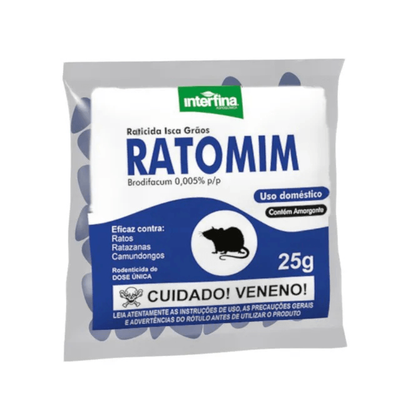 Raticida Ratomim Graos Interfina 25g