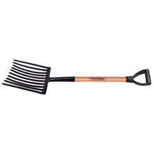 Forcado Metálico para Cascalho Tramontina 10 Dentes com Cabo de Madeira 71cm