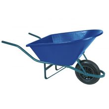 Carrinho de Mão com Caçamba Plástica Azul Metasul 90L