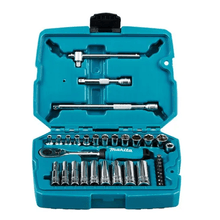 Jogo de Soquetes com Chave Catraca 1/4" Makita 34 Peças