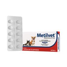Anti-inflamatório Metilvet 10mg Vetnil 10 Comprimidos
