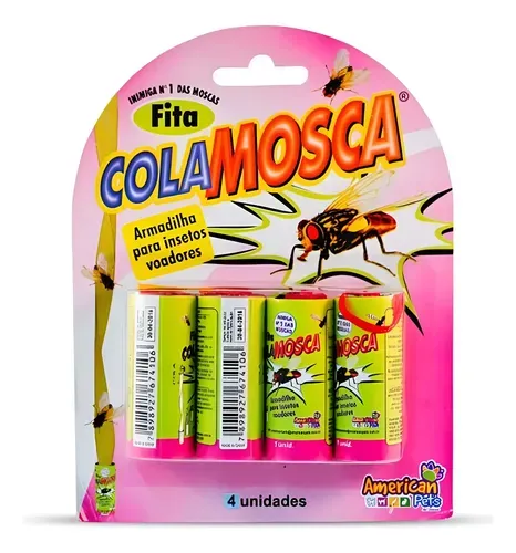 Armadilha Adesiva Cola Mosca Fita Adesiva 4 Rolos American Pets-1786378050652