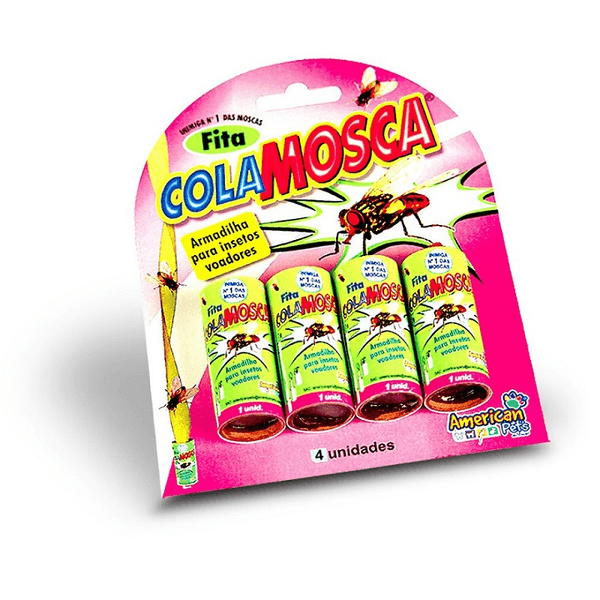 Armadilha Adesiva Cola Mosca Fita Adesiva 4 Rolos American Pets-1786378110788
